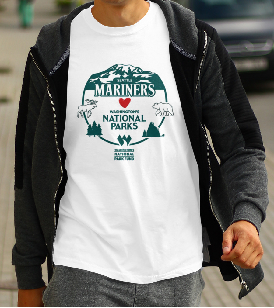 Mariners Love Washington's National Parks Nature Wildlife Mountain Forest Event T-Shirt
