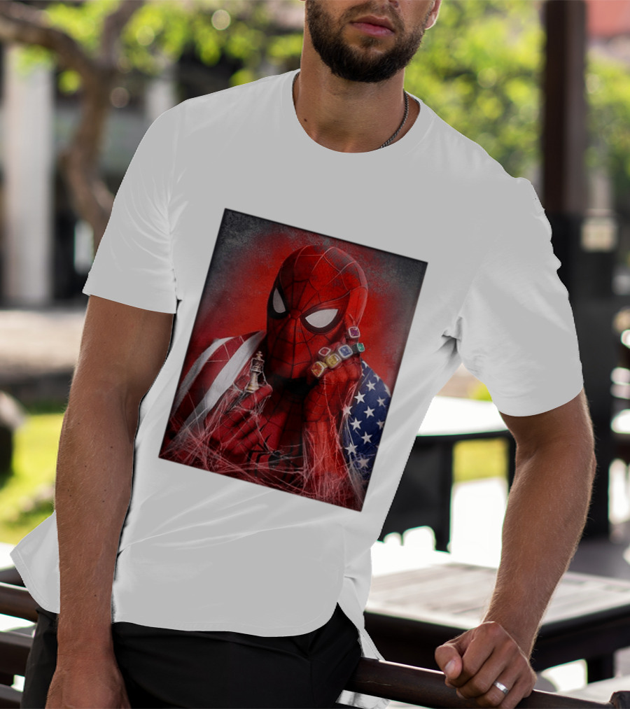 Spider Man Infinity Gauntlet Chess Piece American Flag Avengers Endgame Russo Brothers T-Shirt