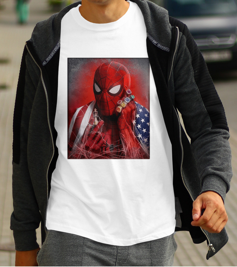 Spider Man Infinity Gauntlet Chess Piece American Flag Avengers Endgame Russo Brothers T-Shirt