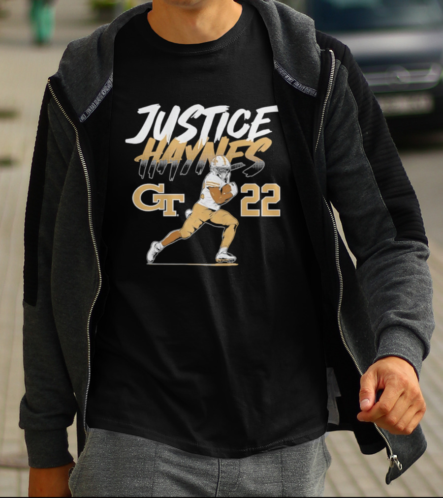 Justice Haynes 22 Georgia Tech Yellow Jackets Football All Star T-Shirt