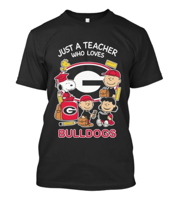 Just A Teacher Who Loves Bulldogs Peanuts X Georgia Football Academics T-Shirt