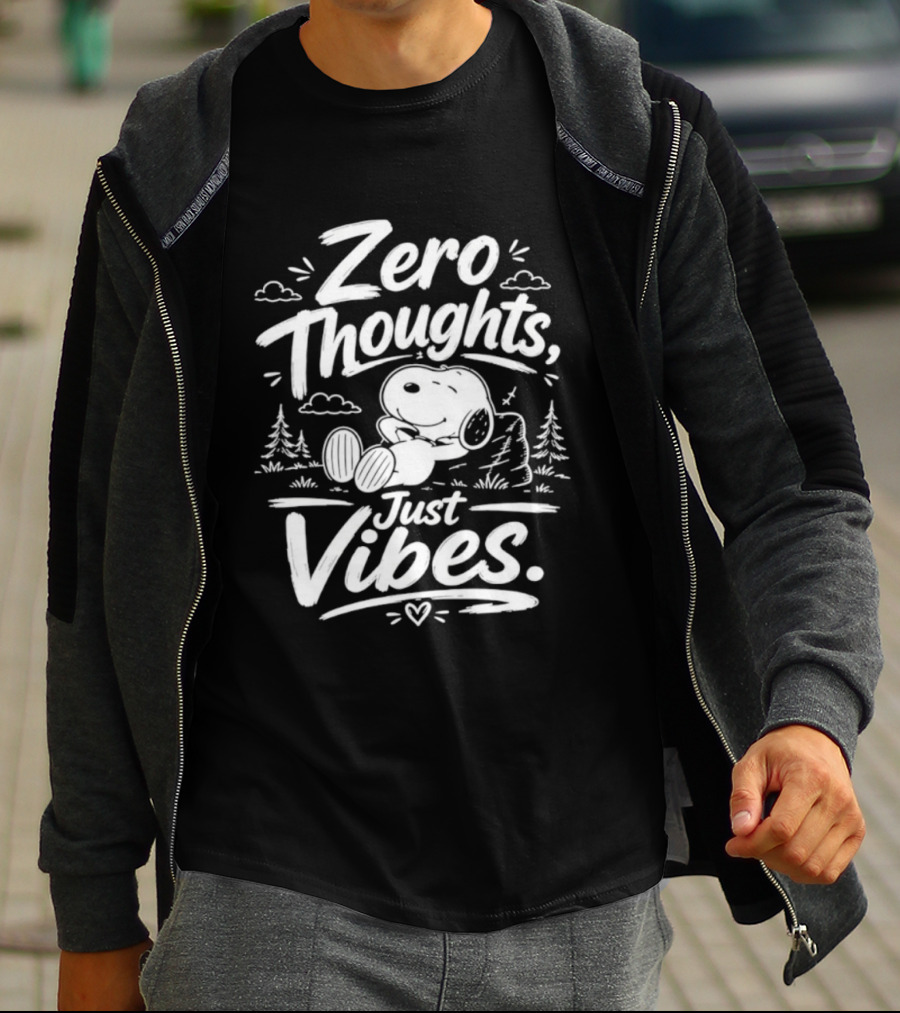 Zero Thoughts Just Vibes Snoopy Peanuts Relaxing T-Shirt