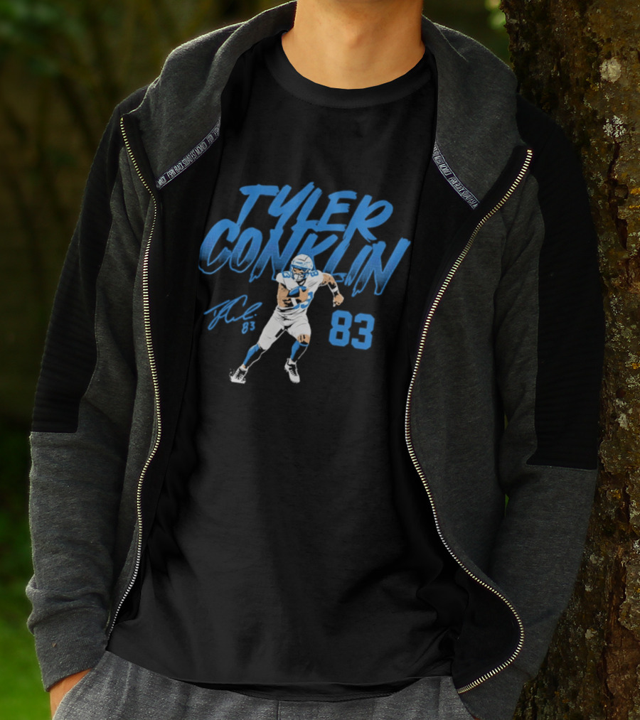 TYLER CONKLIN 83 Detroit Lions Dynamic Pose T-Shirt