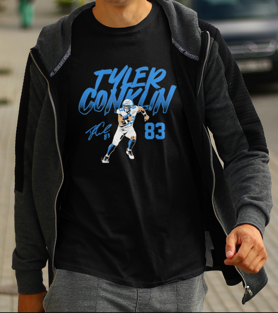 TYLER CONKLIN 83 Detroit Lions Dynamic Pose T-Shirt
