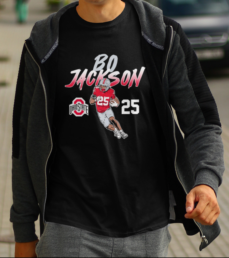 Bo Jackson 25 Ohio State Buckeyes Iconic Pose T-Shirt