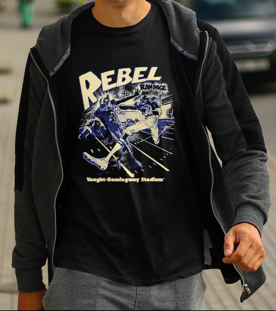 Rebel Rampage Ole Miss Football Vaught Hemingway Stadium T-Shirt