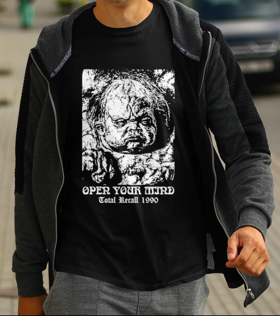 Open Your Mind Total Recall 1990 Arnold Schwarzenegger T-Shirt