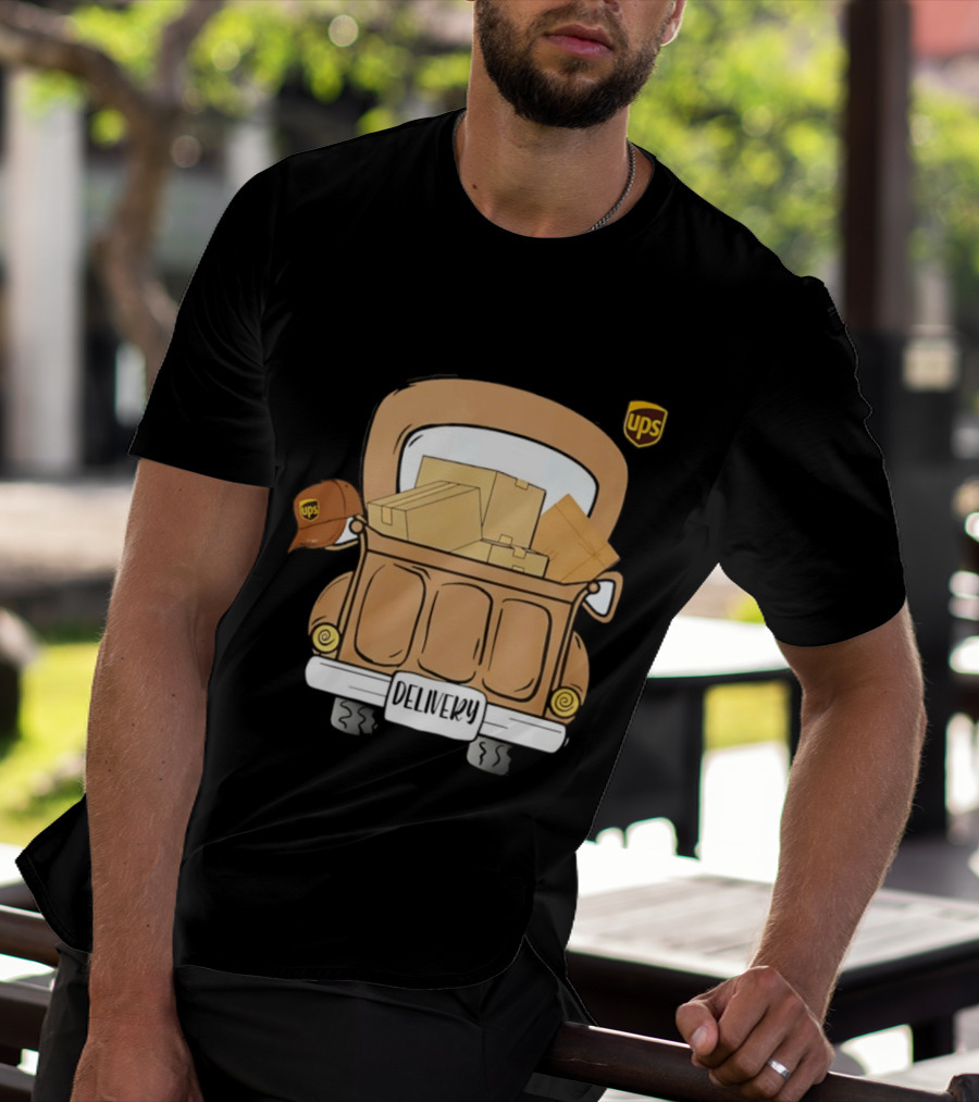 UPS Delivery Truck With Packages And Hat T-Shirt