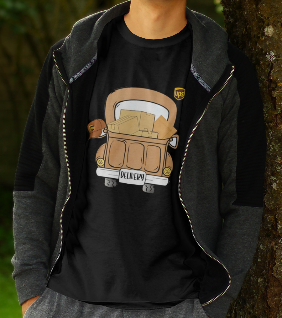 UPS Delivery Truck With Packages And Hat T-Shirt
