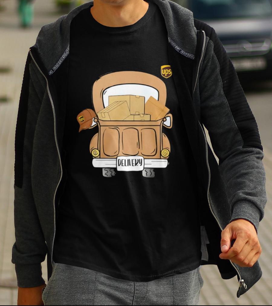 UPS Delivery Truck With Packages And Hat T-Shirt