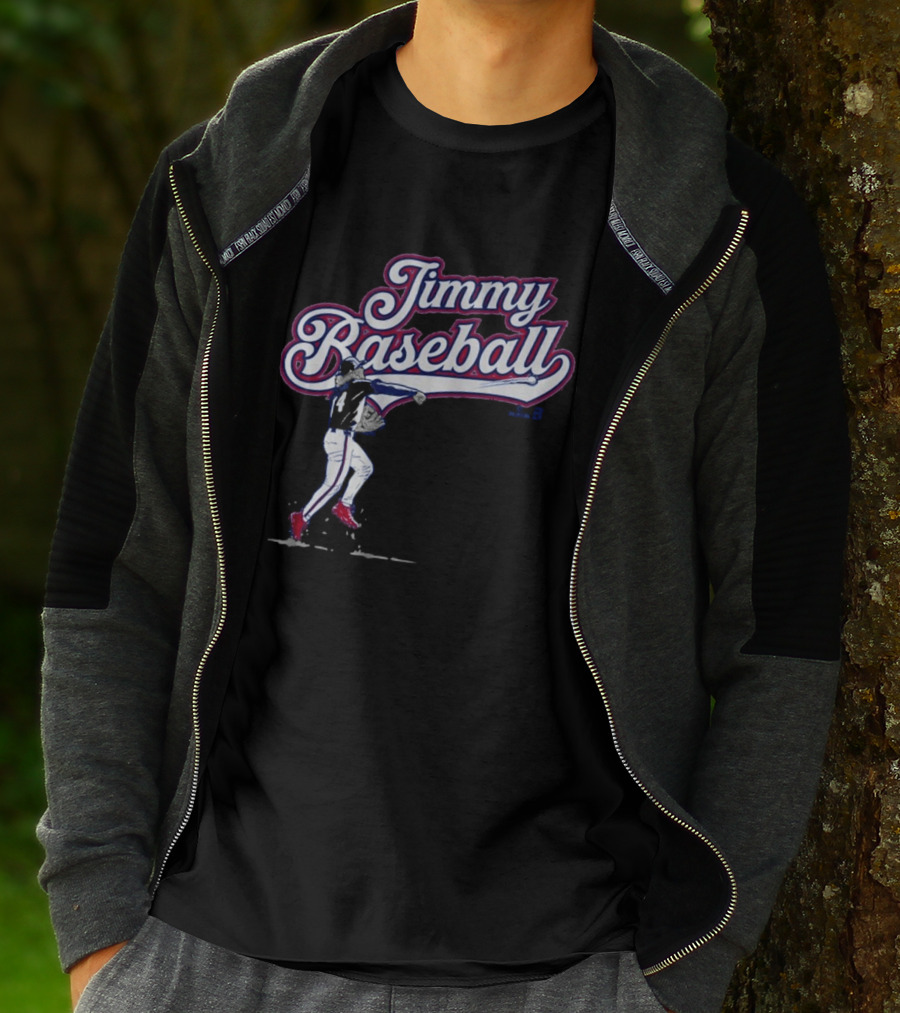 Jimmy Baseball Vintage Style Player Swinging Bat T-Shirt