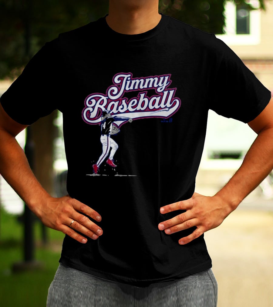 Jimmy Baseball Vintage Style Player Swinging Bat T-Shirt