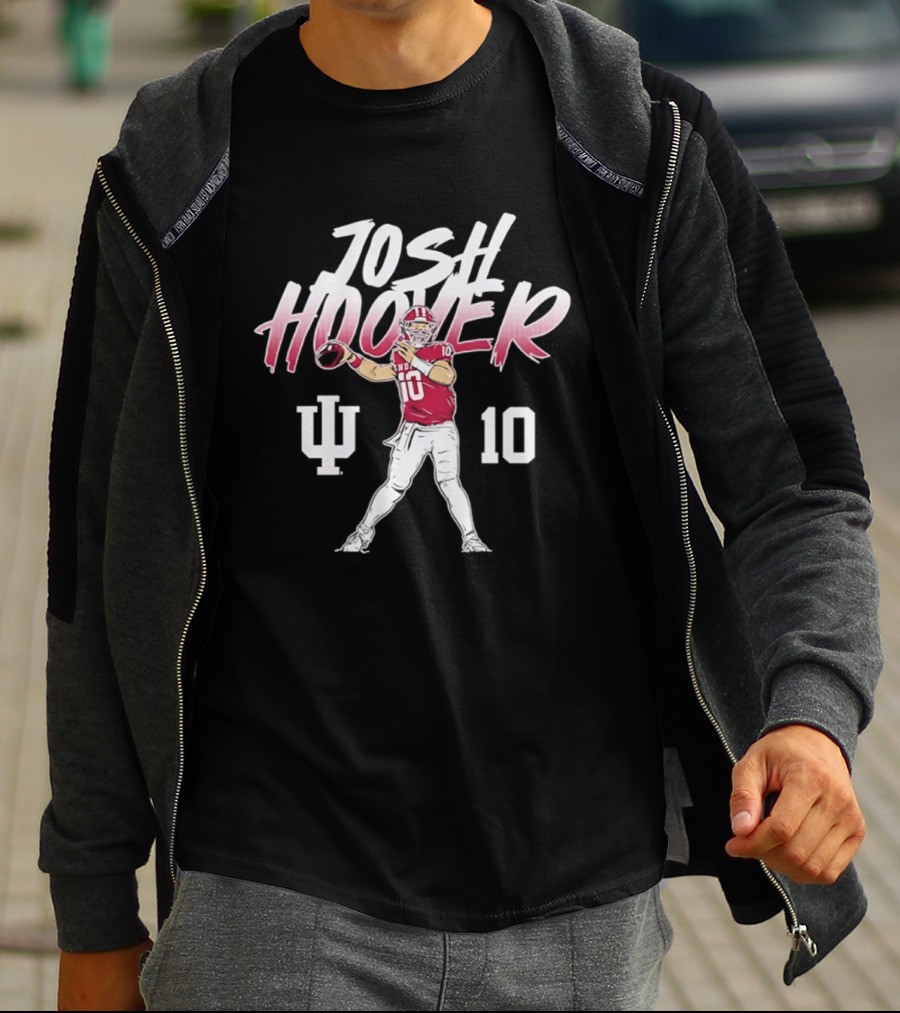 Josh Hoover 10 Indiana Football IU Hoosiers Quarterback Pose T-Shirt
