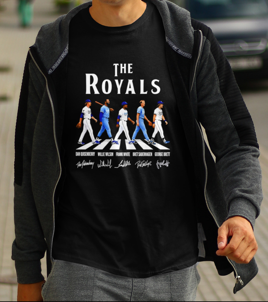 The Royals Dan Quisenberry Willie Wilson Frank White Bret Saberhagen George Brett Kansas City Signatures T-Shirt