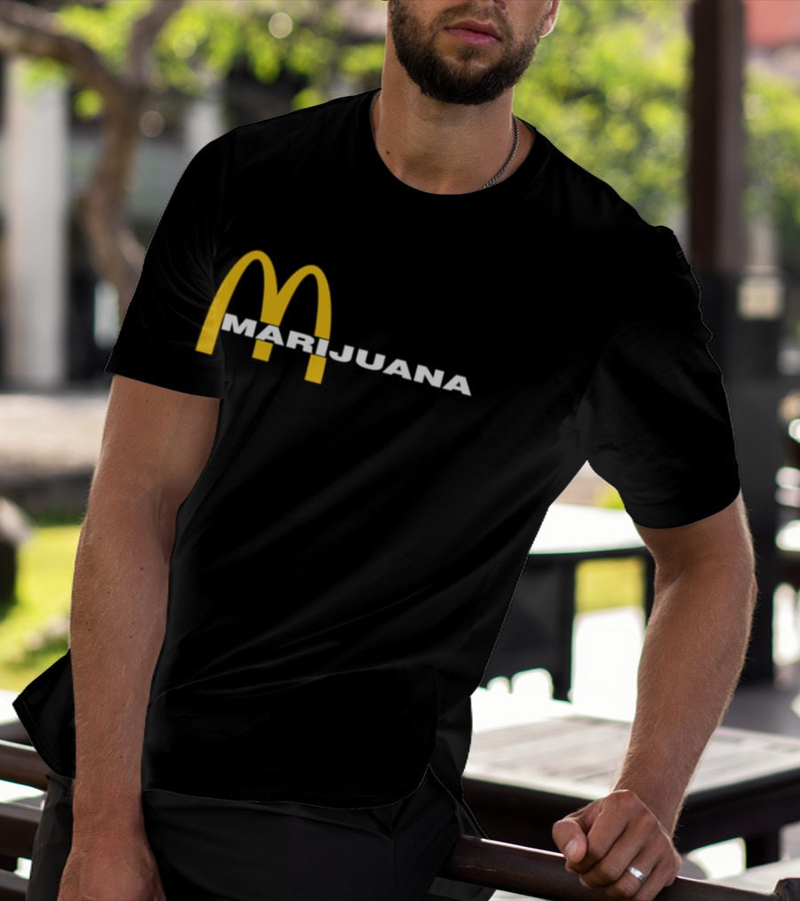 Marijuana Parody McDonald's Golden Arches T-Shirt