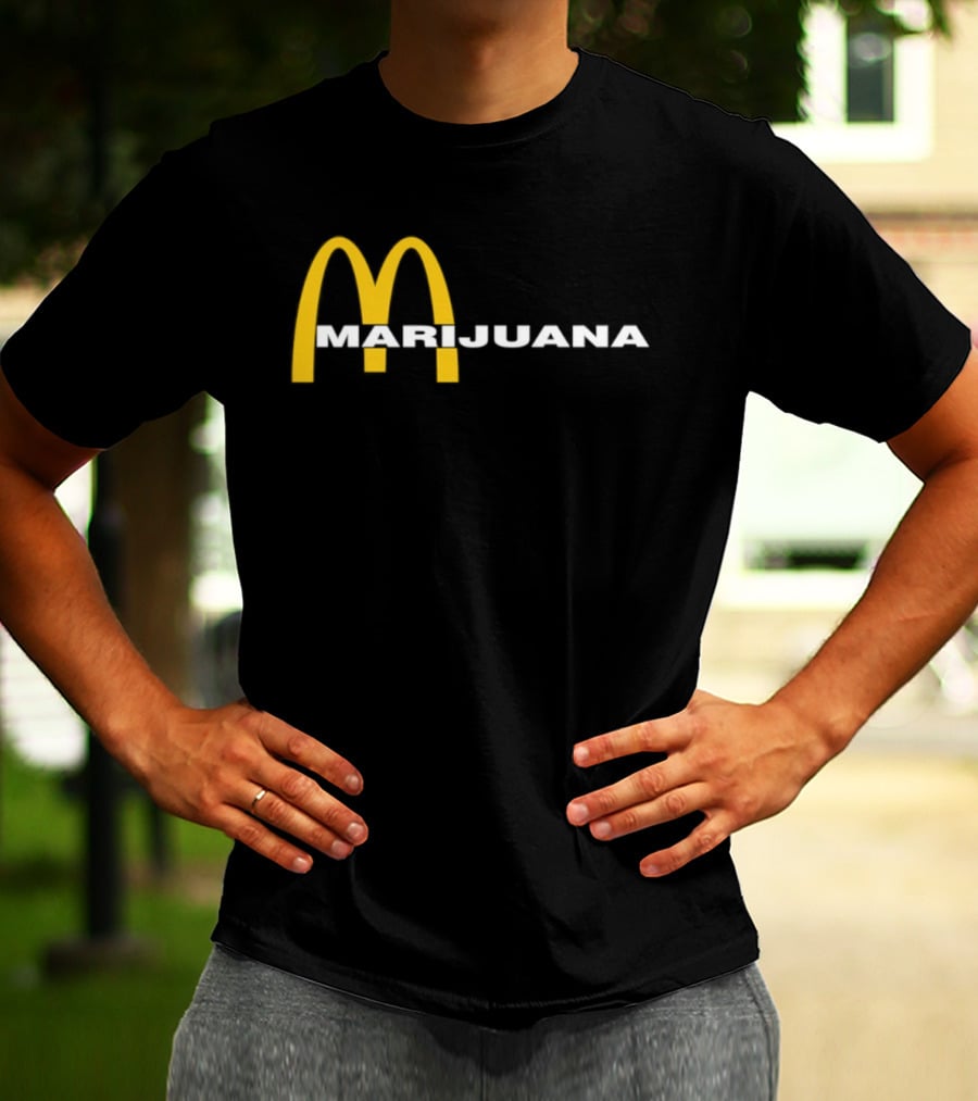 Marijuana Parody McDonald's Golden Arches T-Shirt