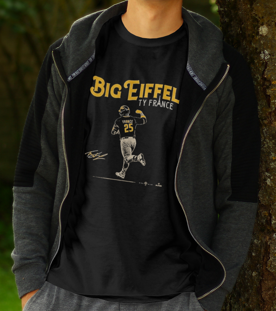 Big Eiffel Ty France 25 Baseball Player T-Shirt