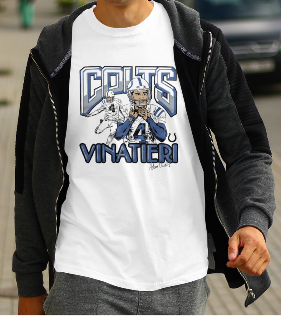 Indianapolis Colts Adam Vinatieri Football Number 4 Fan Gear T-Shirt