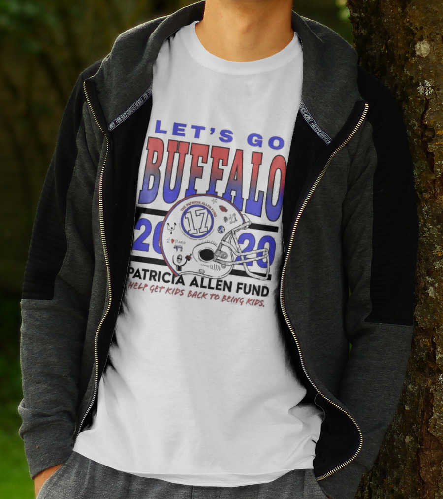 Let's Go Buffalo Patricia Allen Fund 2020 17 Helmet T-Shirt
