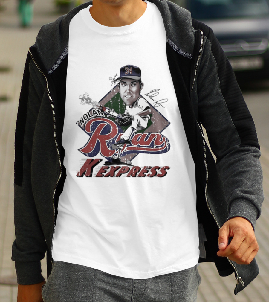 Nolan Ryan Texas Rangers Bruce Stark 34 K Express T-Shirt