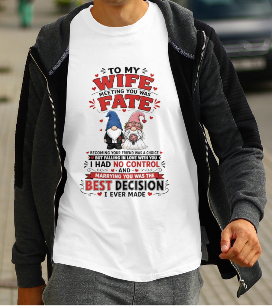 To My Wife Meeting You Was Fate Gnomes Best Decision I Ever Made T-Shirt