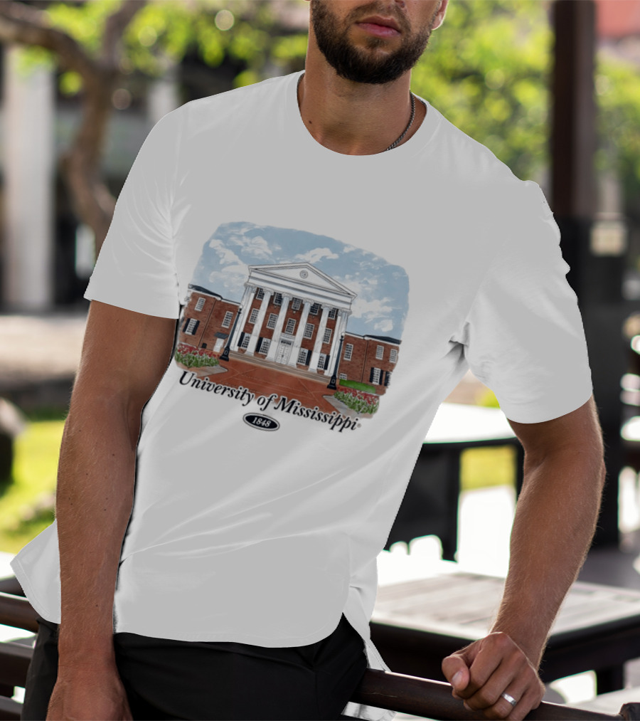 University Of Mississippi Ole Miss Rebels Football 1848 Campus Building T-Shirt