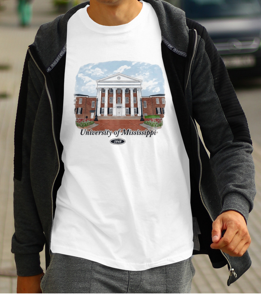 University Of Mississippi Ole Miss Rebels Football 1848 Campus Building T-Shirt