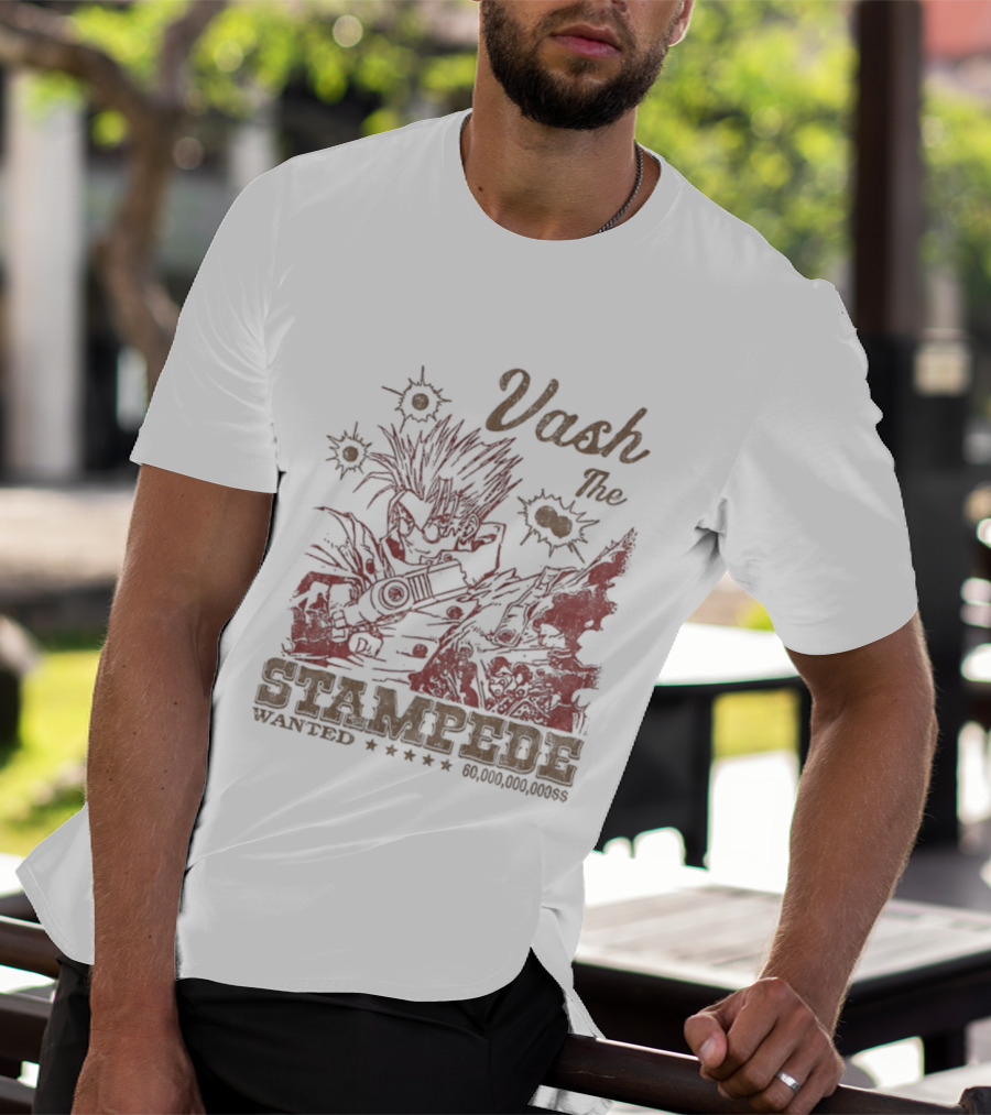 Vash The Stampede Wanted Bounty Hunter Anime T-Shirt