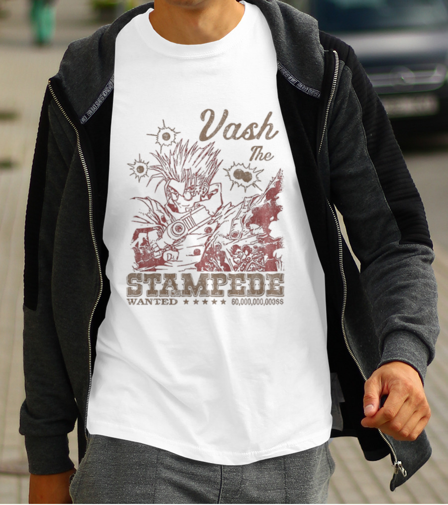 Vash The Stampede Wanted Bounty Hunter Anime T-Shirt