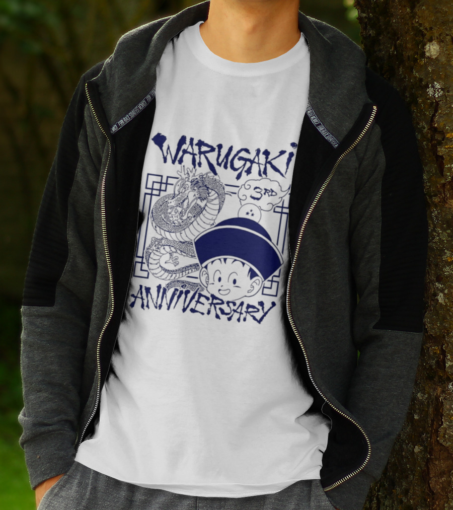 Warugaki 3th Anniversary With Dragon And Child In Blue T-Shirt