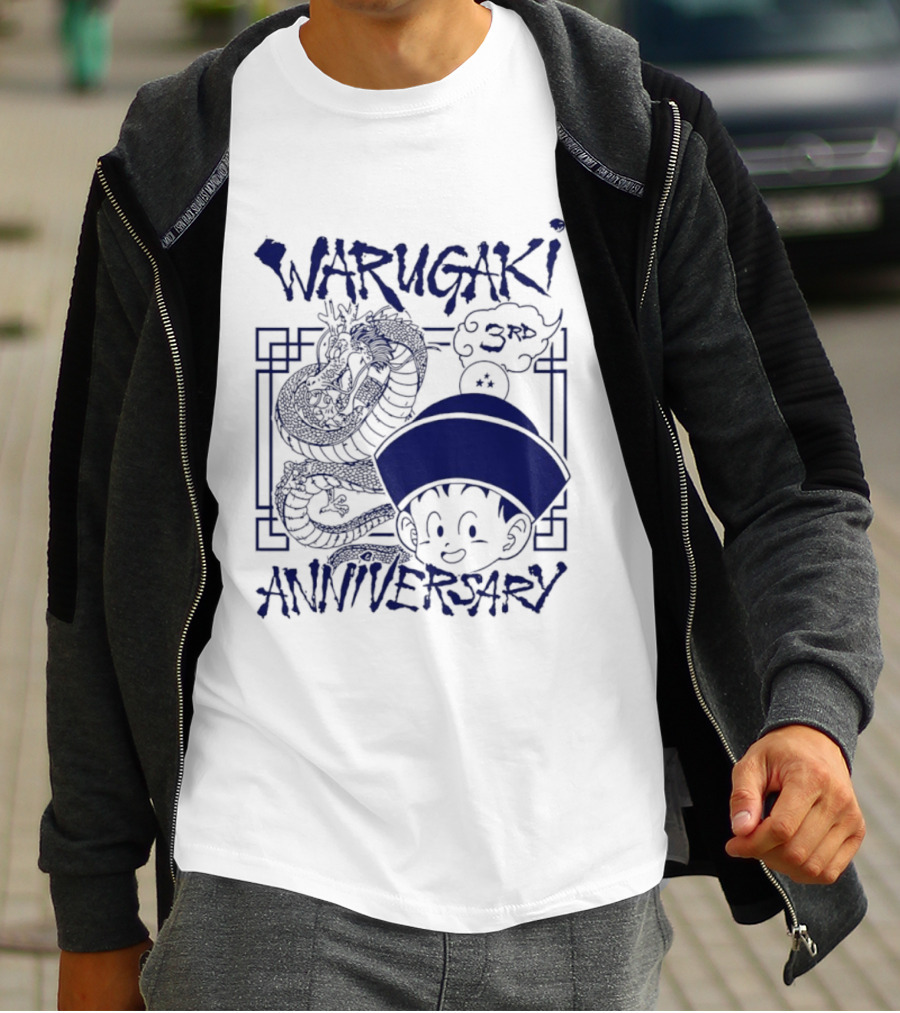 Warugaki 3th Anniversary With Dragon And Child In Blue T-Shirt