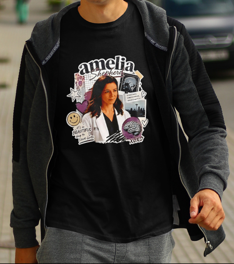 Amelia Shepherd Brilliant Complicated Unapologetic Beautiful Day To Save Lives Seattle Doctor T-Shirt