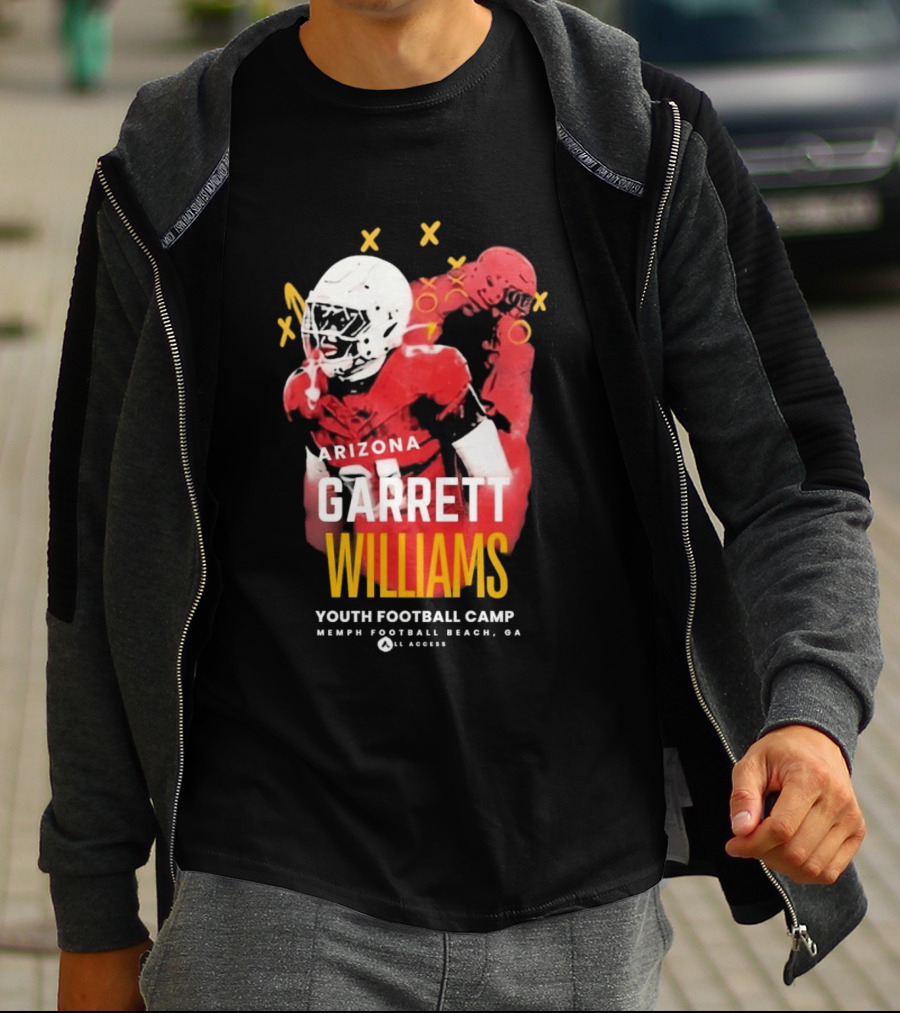 Arizona Garrett Williams Youth Football Camp 2026 Memphis Beach CA Annual Access T-Shirt