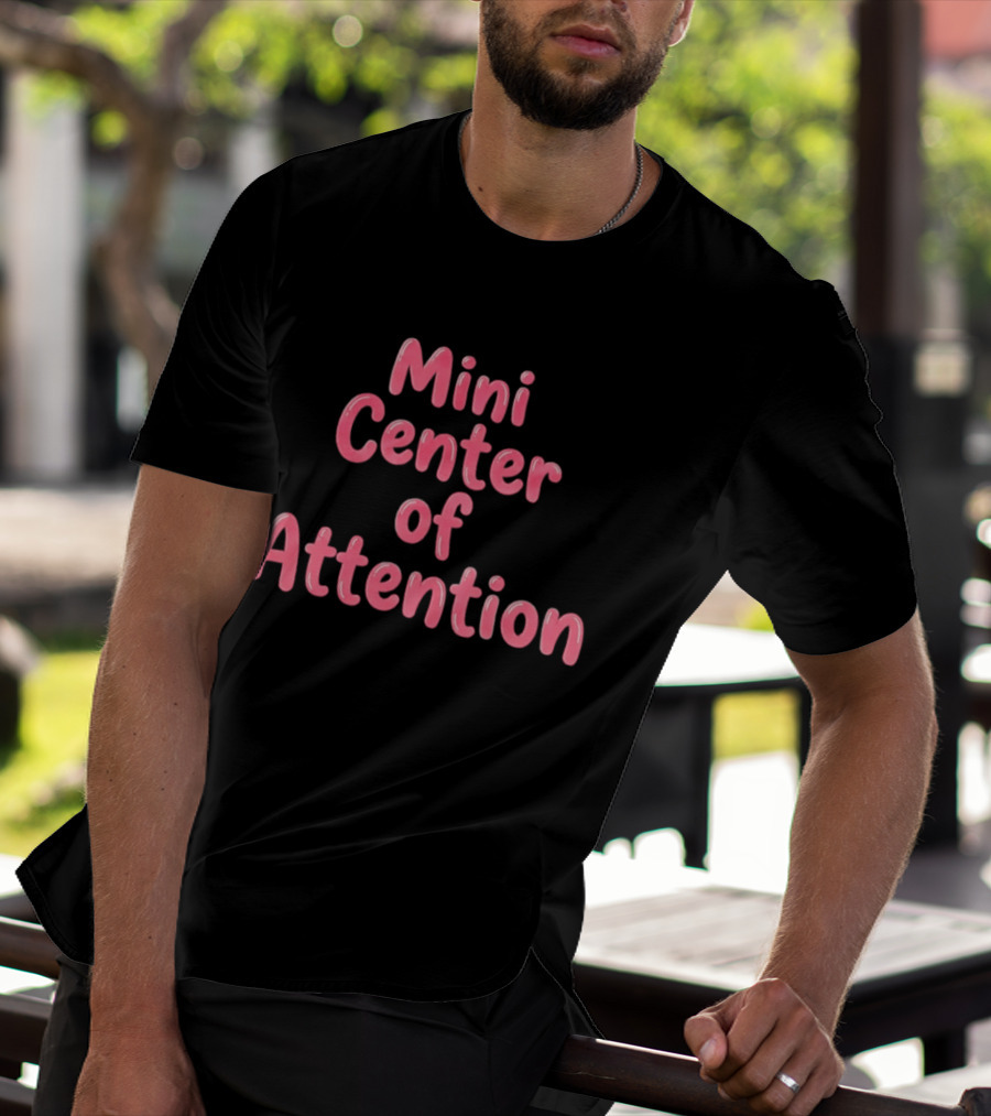 Mini Center Of Attention Pink Bubble Letters T-Shirt
