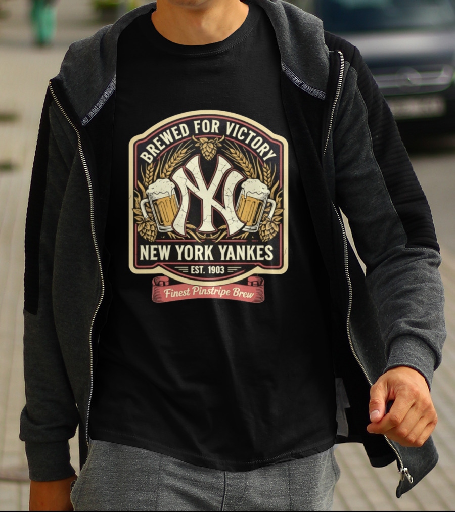 Brewed For Victory New York Yankees Est 1903 Finest Pinstripe Brew T-Shirt