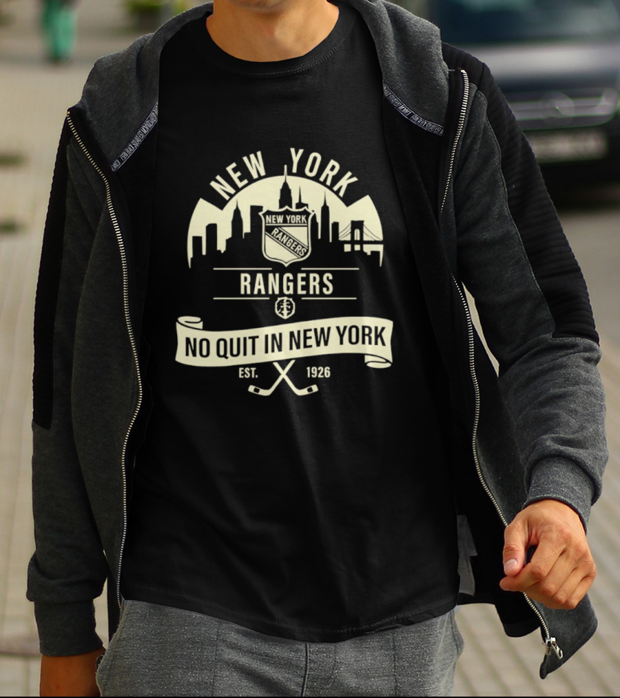 New York Rangers No Quit In New York Est 1926 Skyline T-Shirt
