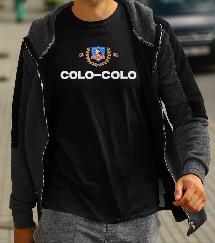 Colo Colo Vozinha Polera Negra DORSAL 29 Emblem And Laurel Crest T-Shirt