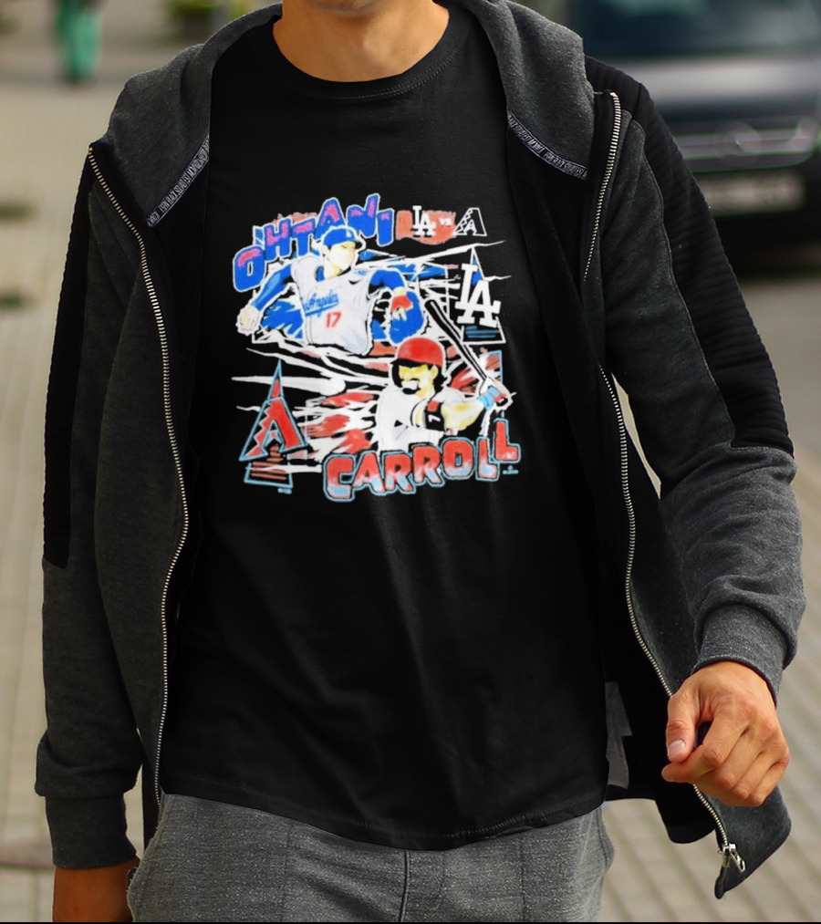 Ohtani Carroll Dodgers Angels Baseball T-Shirt