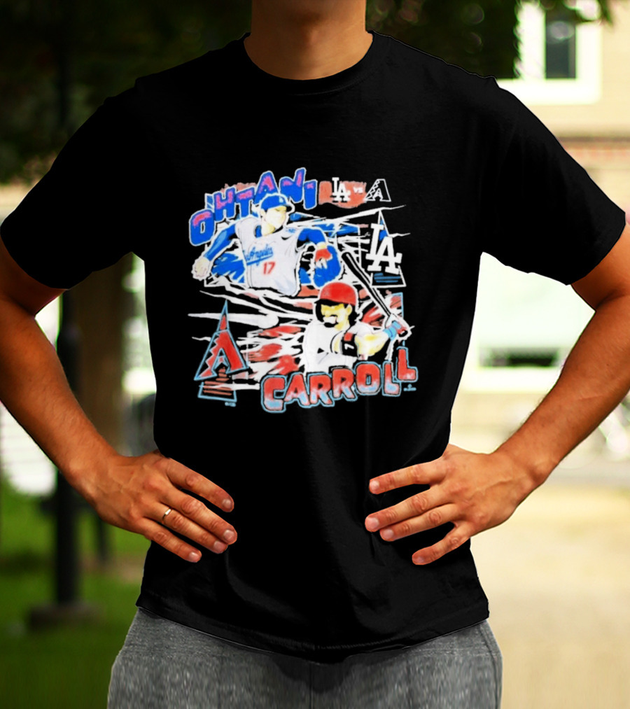 Ohtani Carroll Dodgers Angels Baseball T-Shirt