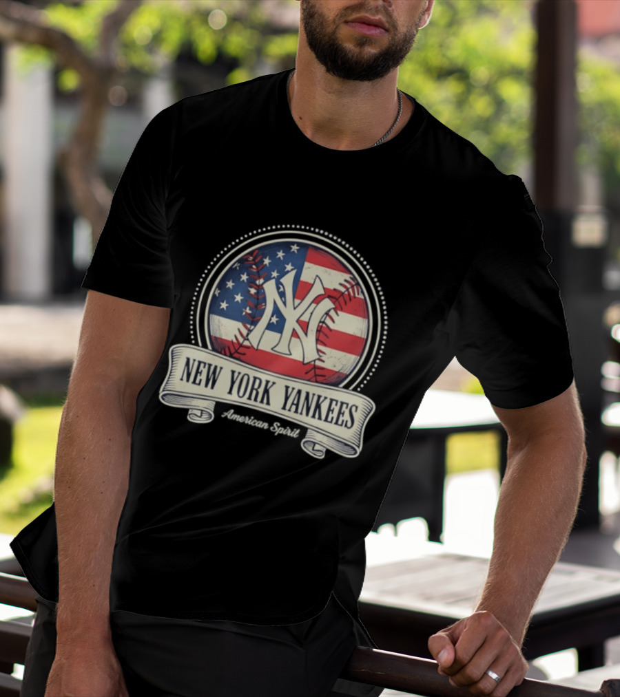 New York Yankees American Flag Baseball Emblem MLB T-Shirt