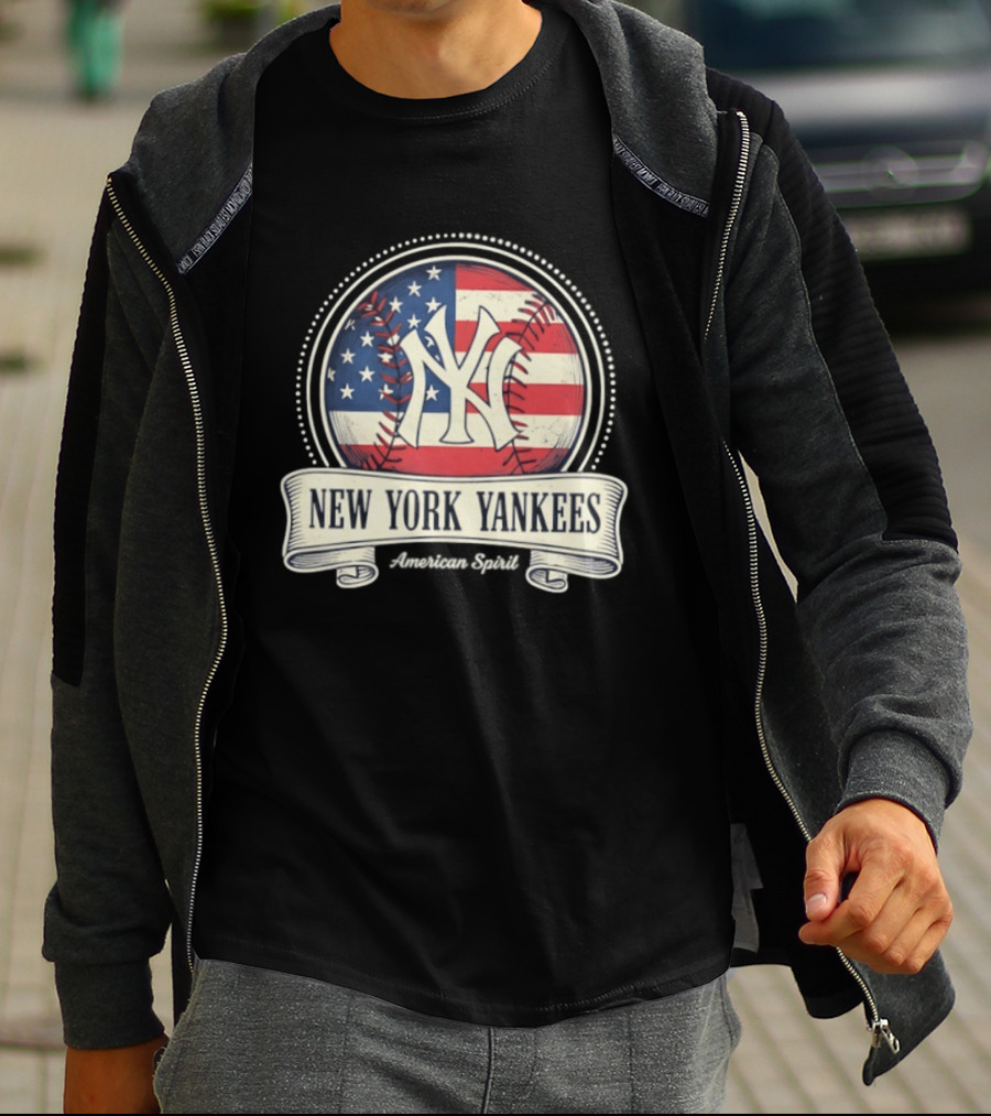 New York Yankees American Flag Baseball Emblem MLB T-Shirt