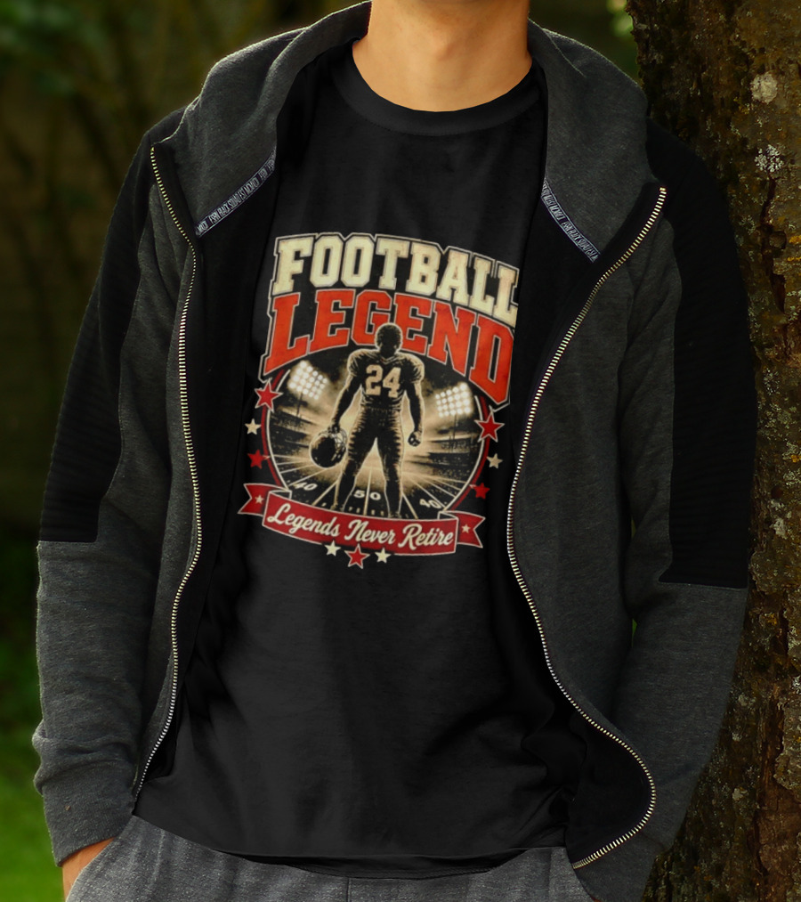Football Legend 24 Legends Never Retire Stadium Stars T-Shirt