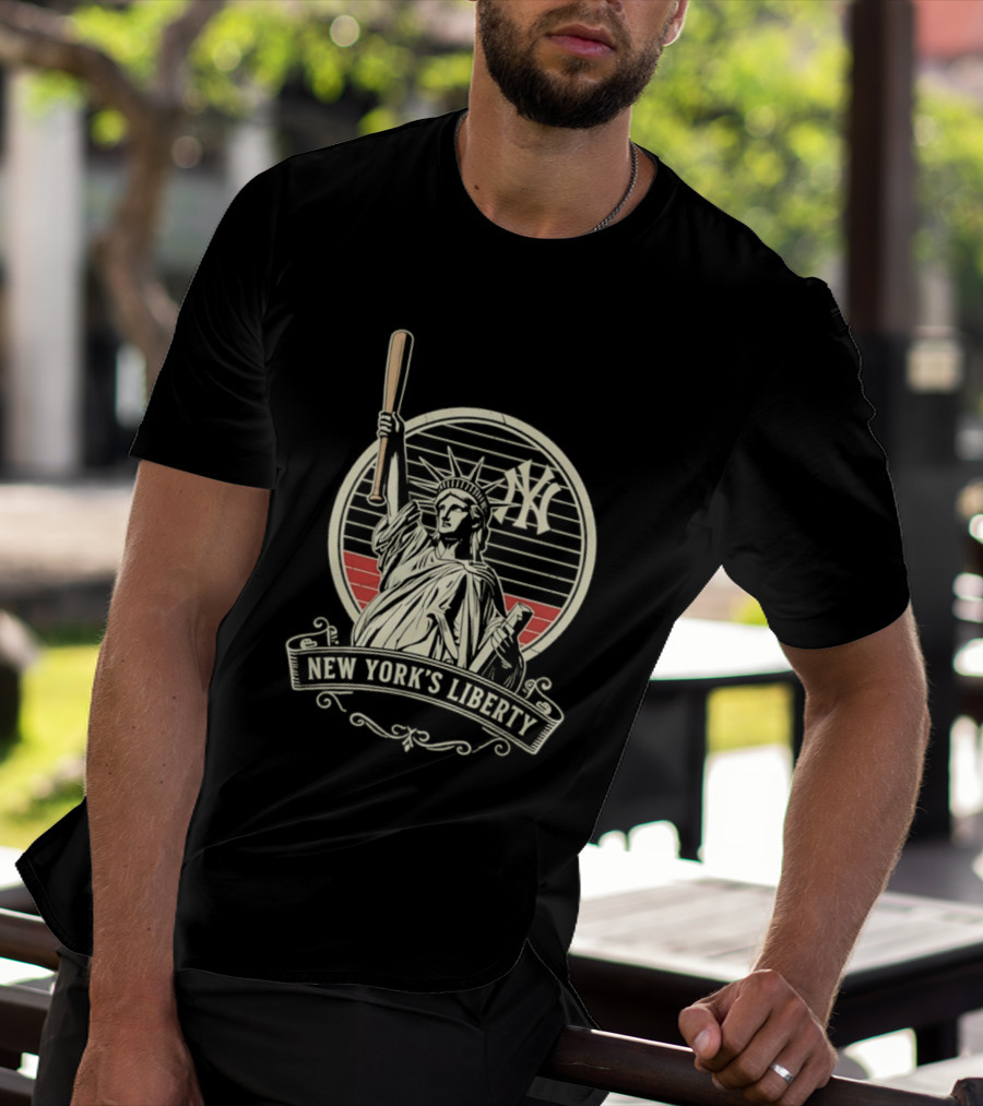 New York Yankees MLB Lady Liberty Bat T-Shirt