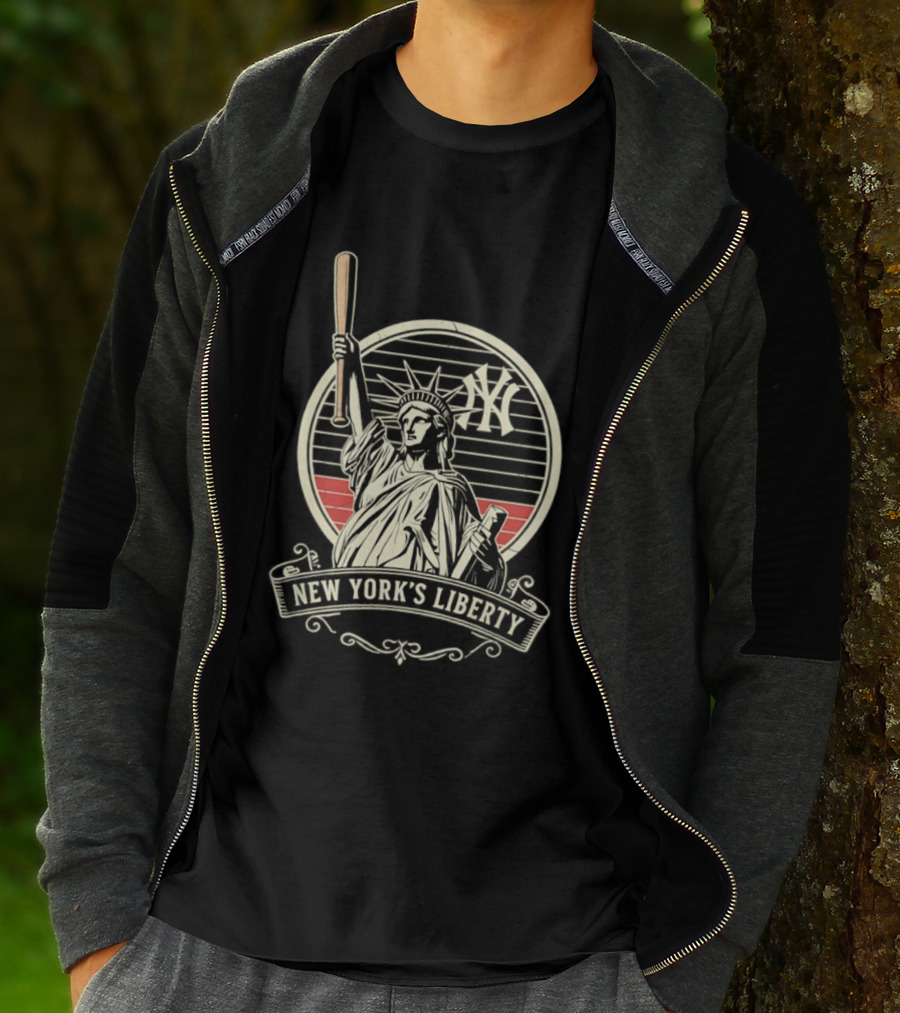 New York Yankees MLB Lady Liberty Bat T-Shirt