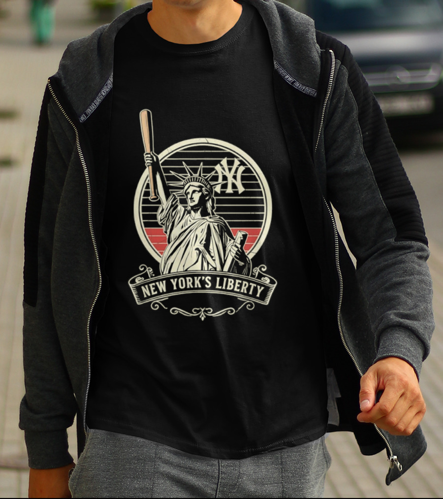 New York Yankees MLB Lady Liberty Bat T-Shirt