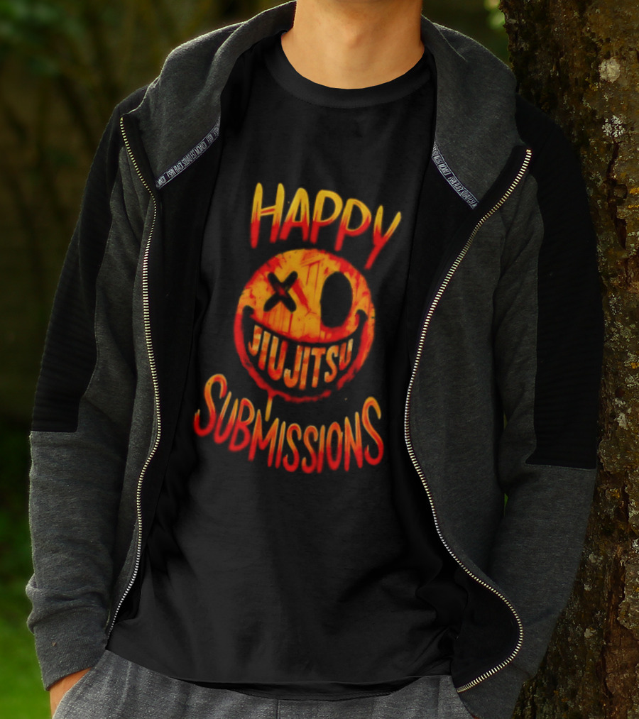 Happy Jiu Jitsu Submissions Playful Martial Arts Expression T-Shirt