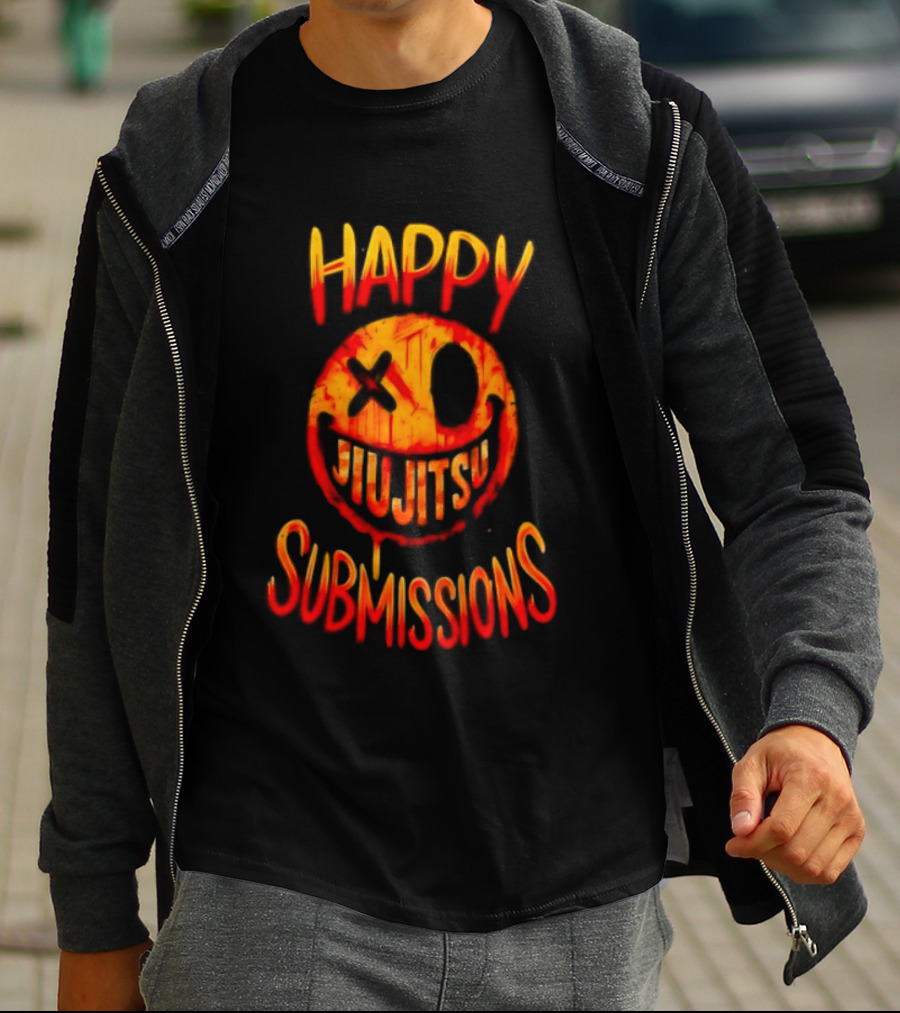 Happy Jiu Jitsu Submissions Playful Martial Arts Expression T-Shirt