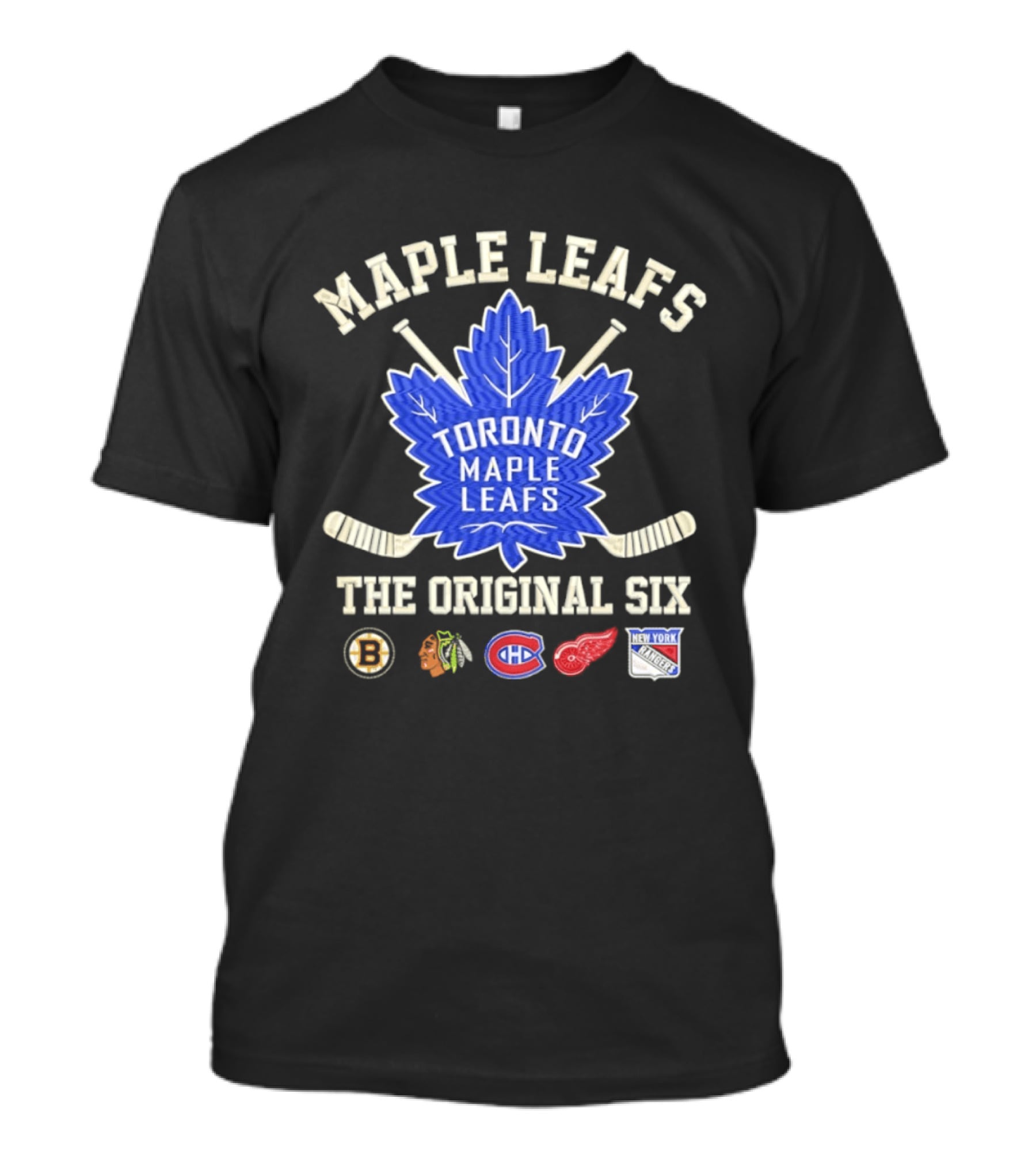 Toronto Maple Leafs The Original Six NHL Hockey Teams Logos T-Shirt