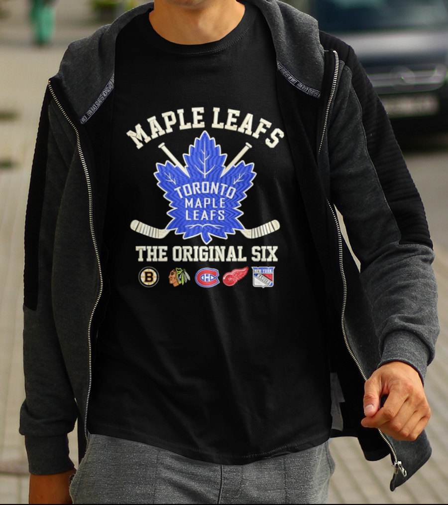 Toronto Maple Leafs The Original Six NHL Hockey Teams Logos T-Shirt