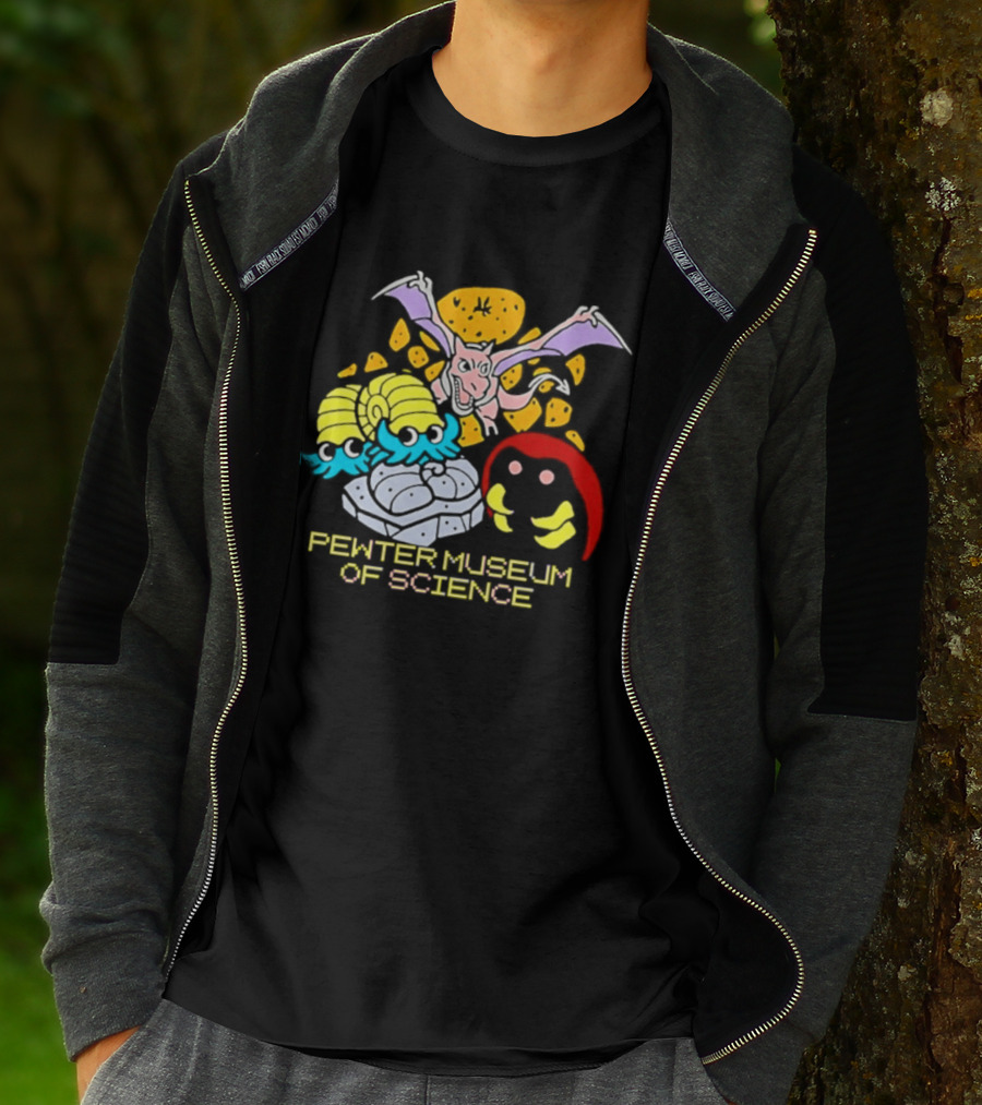 Pewter Museum Of Science Kabuto Omanyte Aerodactyl Fossils T-Shirt
